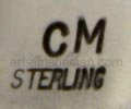 CM mark on sterling jewelry for Clifford Monroe Navajo silversmith