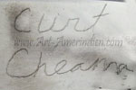 Curt Cheama script signature on Zuni Indian Native American jewelry