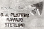 D.J. PLATERO Navajo hallmark on jewelry
