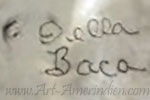 Della Baca script hallmark on jewelry