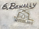 E Benally and White Hogan hallmark is Ernest Benally Navajo signature