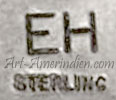 EH mark Elgin Hoskey Navajo Indian Native American silversmith hallmark on jewelry