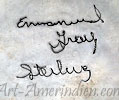 Emmanuel Gray handscript signature on Navajo Indian jewelry