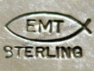 EMT inside fish mark Everett et Mary Teller Indian Native American silversmith hallmark on jewelry