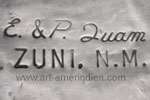 E & P Quam, Edward and Pablita Quam Zuni hallmark on sterling