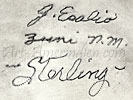 Géraldine Esalio Zuni handscript signature on Native American jewelry