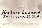 Harlan Coonsis Zuni script hallmark on Indian jewelry