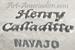 Henry Calladitto Navajo hallmark on Indian Native American jewelry