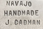 J CADMAN Navajo handmade mark is Julia Cadman