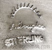 J Douglas script hallmark for Juan Douglas Zuni silversmith
