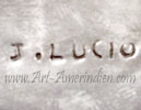 J.LUCIO Hallmark on Indian Native American jewelry for John Lucio Zuni