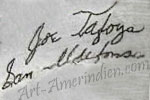 Joe Tafoya San Ildefonso signature on Native American Indian jewelry