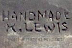 Handmade K. LEWIS mark on Indian Native American jewelry is Keybahi Lewis Navajo silversmith signature
