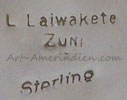 L Laiwakete Zuni mark on silver southwest jewelry is Linette Laiwakete