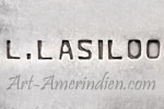 L LASILOO Zuni hallmark on Indian Native American jewelry