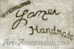 Laner handmade hand script signature is Troy Laner Navajo