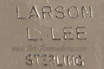 Larson L. Lee trademark on silver Navajo Indian Native jewelry