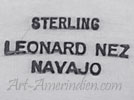 Leonard Nez Navajo hallmark on Indian jewelry