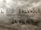 L&J SALVADOR mark is Lloyd et Jennie Salvador Zuni hallmark