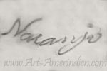 Naranjo handscript mark on Indian jewelry is Manuel Naranjo Tewa signature