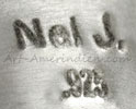Nat J hallmark for Nathaniel Johnson Navajo silversmith