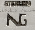 NG conjoined letters hallmark on jewelry is Nick Garcia Navajo