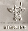 Antelope head mark on jewelry for Benjamin Mansfield, Hopi native american silversmith