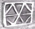geometric M and mirrorpicture hallmark on Indian jewelry for Jesse Monongye Hopi silversmith