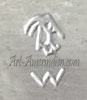 Flute player and W mark on Indian jewelry for Ernie Washee Navajo silversmith