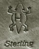 H + toad or frog hallmark on Indian Native American jewelry for Henry King Navajo silversmith