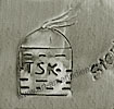 TSK inside hoogan, Tom et Sylvia Kee, Navajo native american silversmith mark