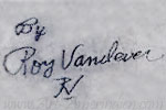 By Roy Vandever hand script hallmark on Navajo Indian Native American jewelry