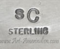 SC trade mark on southwest jewelry for Shawn Cayatineto Navajo silversmith
