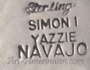 Simon L Yazzie Navajo hallmark on jewelry