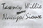 Tawney Willie Navajo Sioux script hallmark