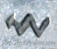 symbol snake like a W is John Anderson Navajo hallmark