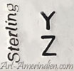 YZ stacked initials is Marilyn Yazzie Navajo hallmark